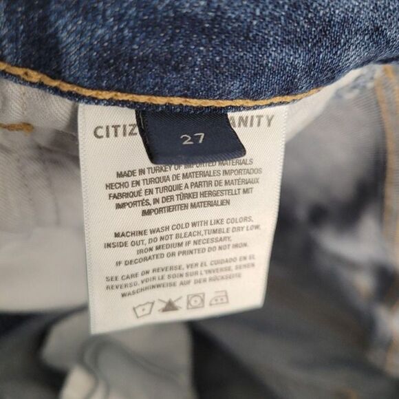 Citizens Of Humanity Size 27 Demy Distressed Tempo Cropped Flare Jeans Blue - Picture 11 of 12